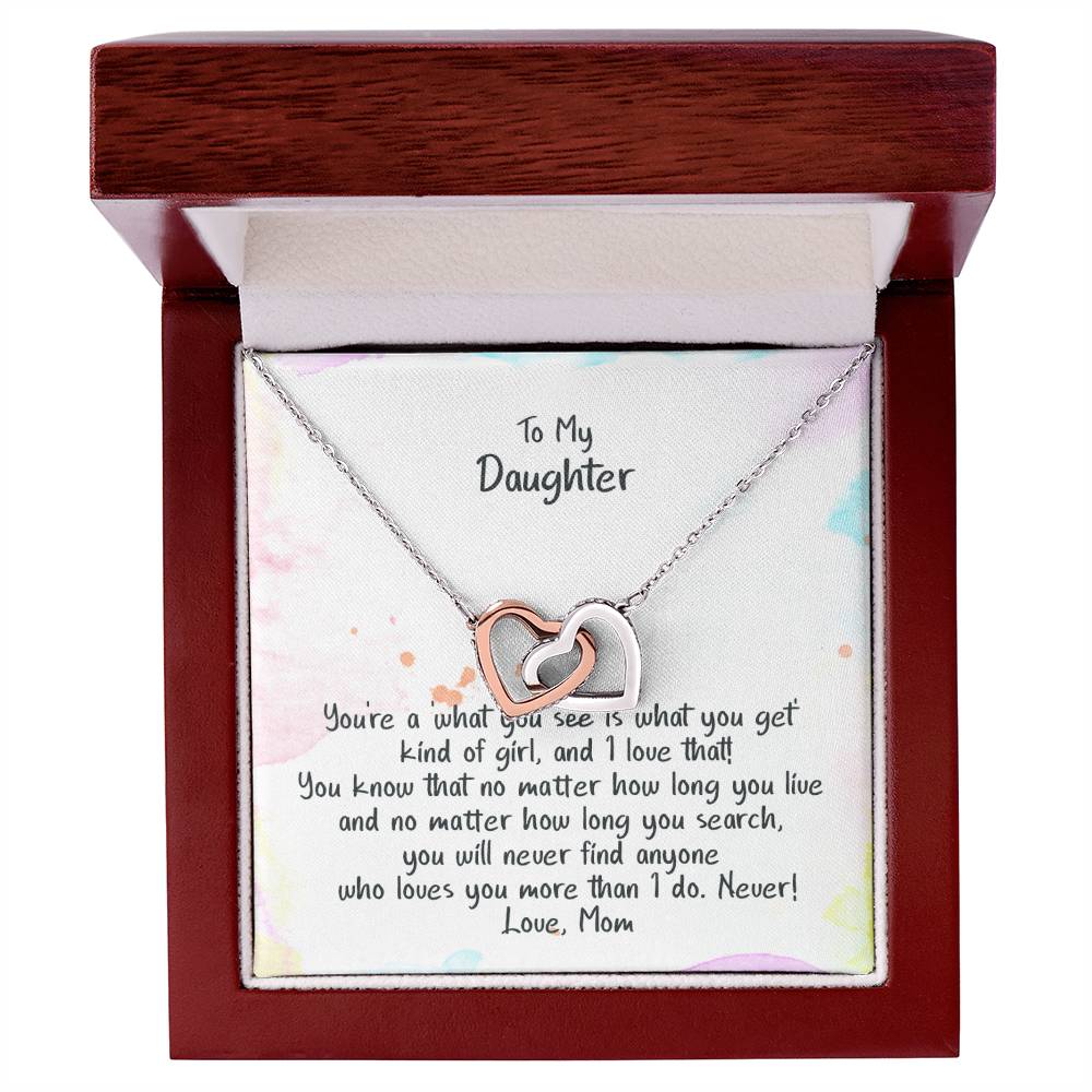 Daughter No One Loves You More - Hearts Necklace Interlocking Hearts Necklace