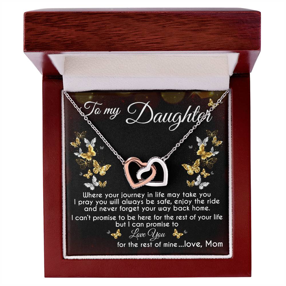 To My Daughter Interlocking Hearts Necklace
