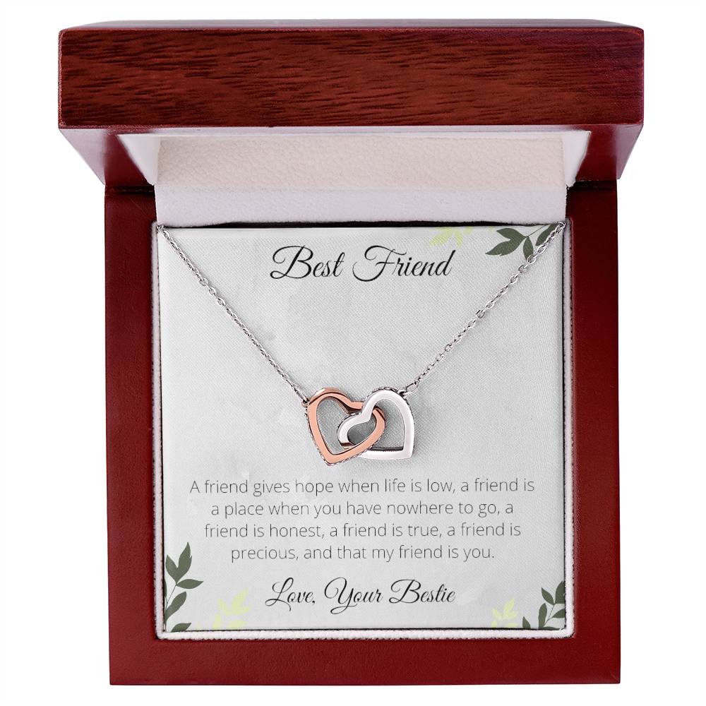 Precious Best Friend Necklace Interlocking Hearts Necklace