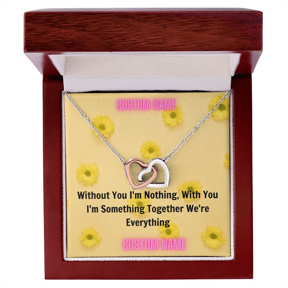 Beautiful Gift For Daughter Birthday Christmas Wedding. From Mom To Daughter From Dad To Daughter From Husband To Wife Interlocking Hearts Necklace