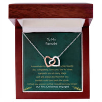 Engagement Gifts For Fiancee First Christmas Engaged Heart Necklace Giftfuture Wife Gift Interlocking Hearts Necklace