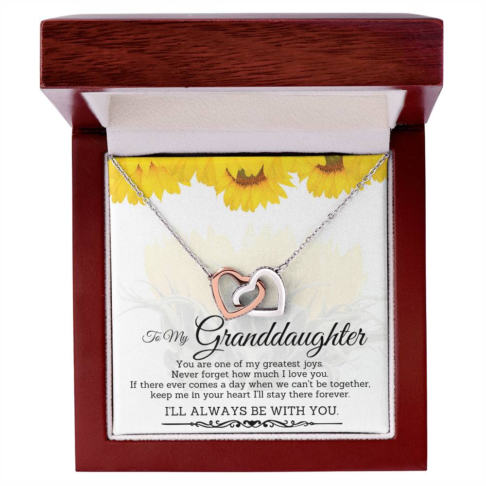 To My Granddaughter-Interlocking Hearts Necklace