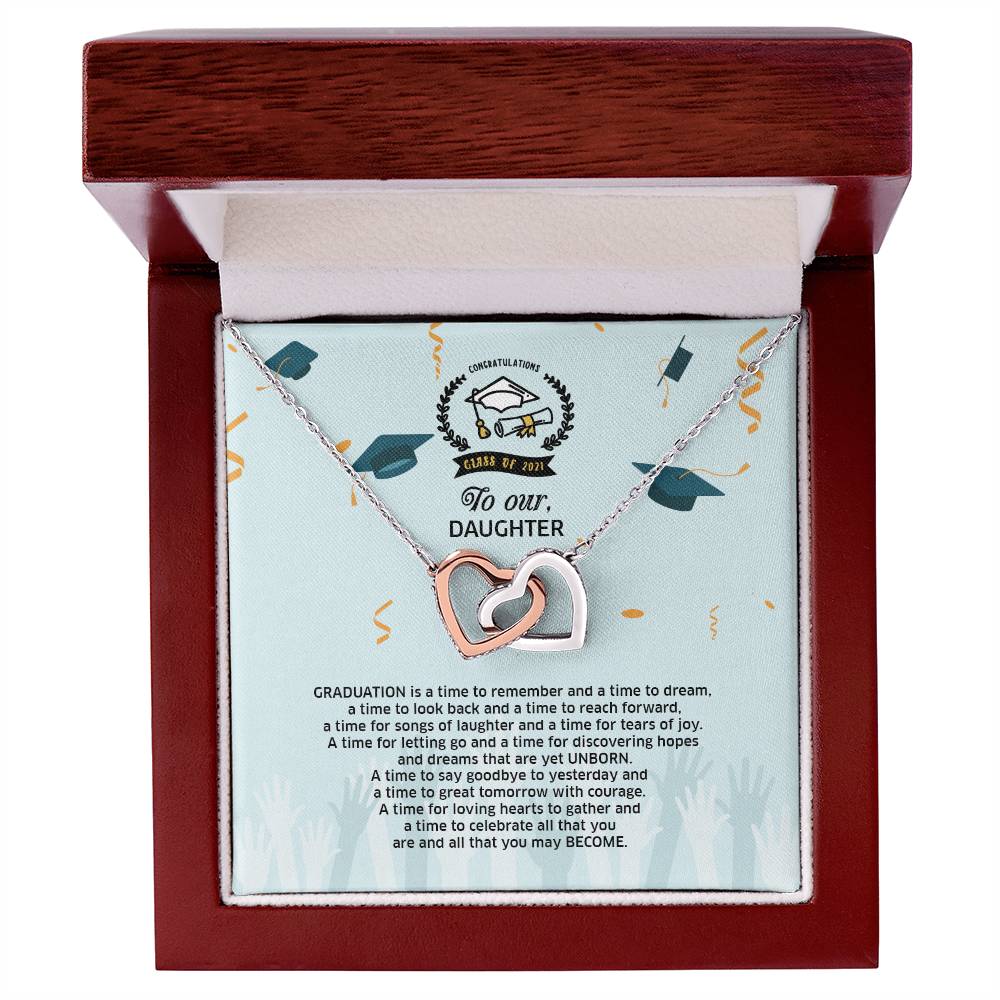 Interlocked Never-Ending Love Necklace To Your Successful Graduate Daughter Interlocking Hearts Necklace
