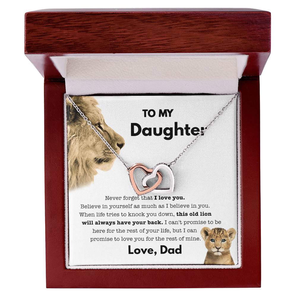 My Daughter - Old Lion - Necklace Interlocking Hearts Necklace
