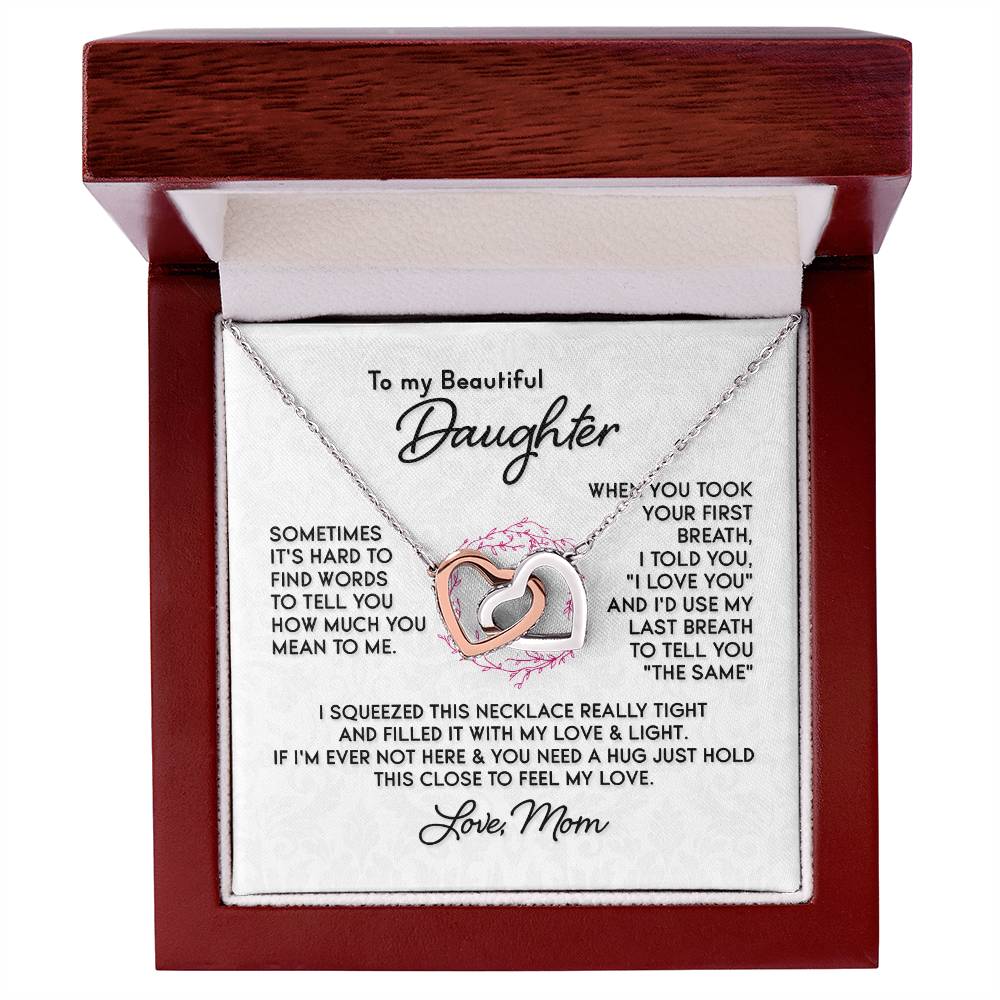 To My Beautiful Daughter - Interlocking Hearts Necklace