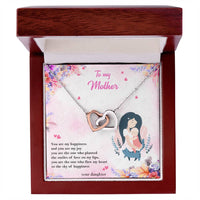 To My Mother - Two Hearts Interlocking Hearts Necklace