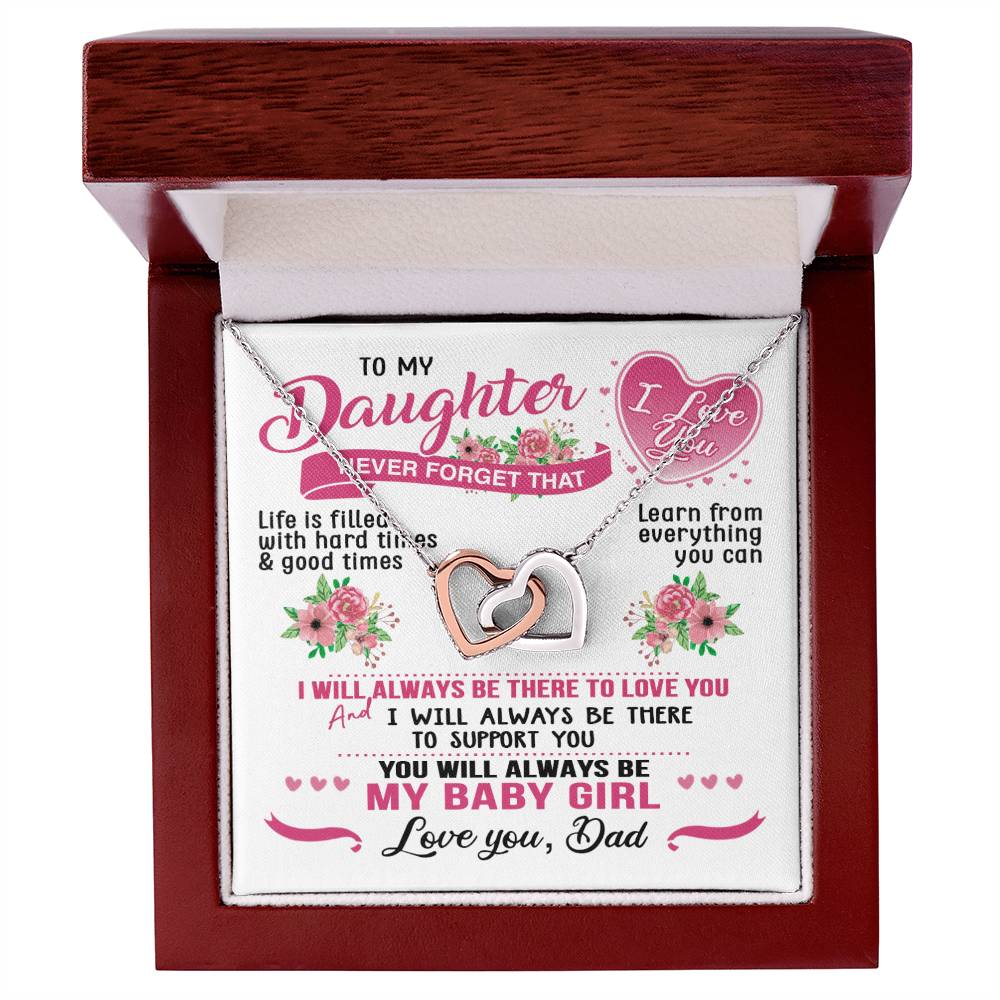 Daughter Dad Interlocking Hearts Necklace