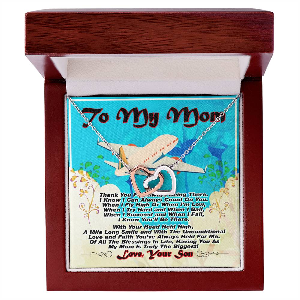 Gift For Mom- Interlocking Heart Necklace Interlocking Hearts Necklace