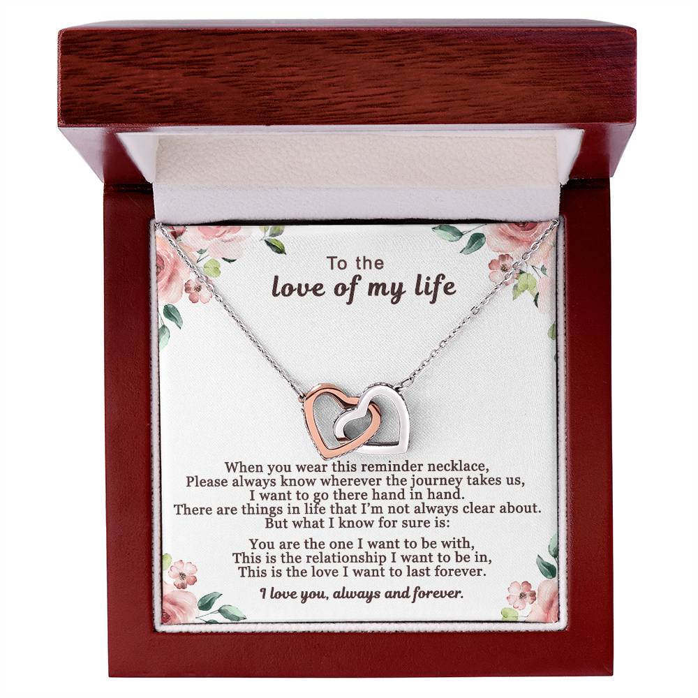 To The Love Of My Life Interlocking Hearts Necklace