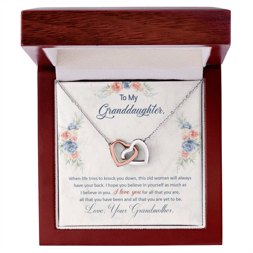 Collection Granddaughter - I Hope You Believe In Yourself - Interlocking Hearts Necklace