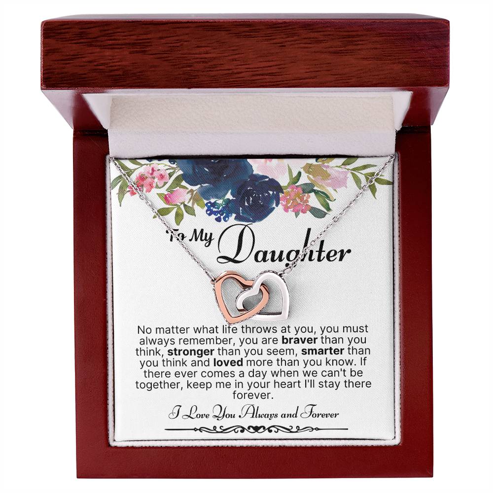Interlocking Heart Necklace-To My Daughter Interlocking Hearts Necklace