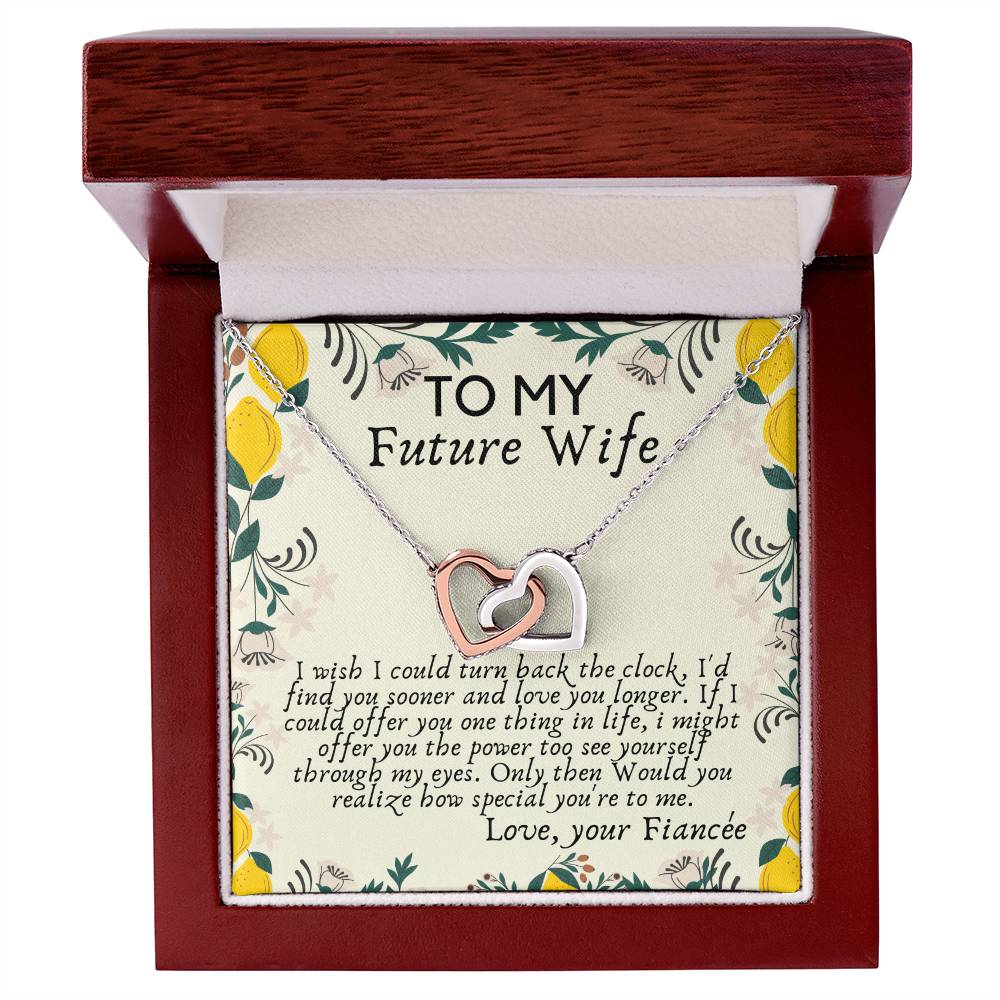 Future Wife Heart Necklace For Fiancé On Engagement Fiancée Birthday Gift Fiancée Gift For Her Engagement Gift To My Future Wife Gift Interlocking Hearts Necklace