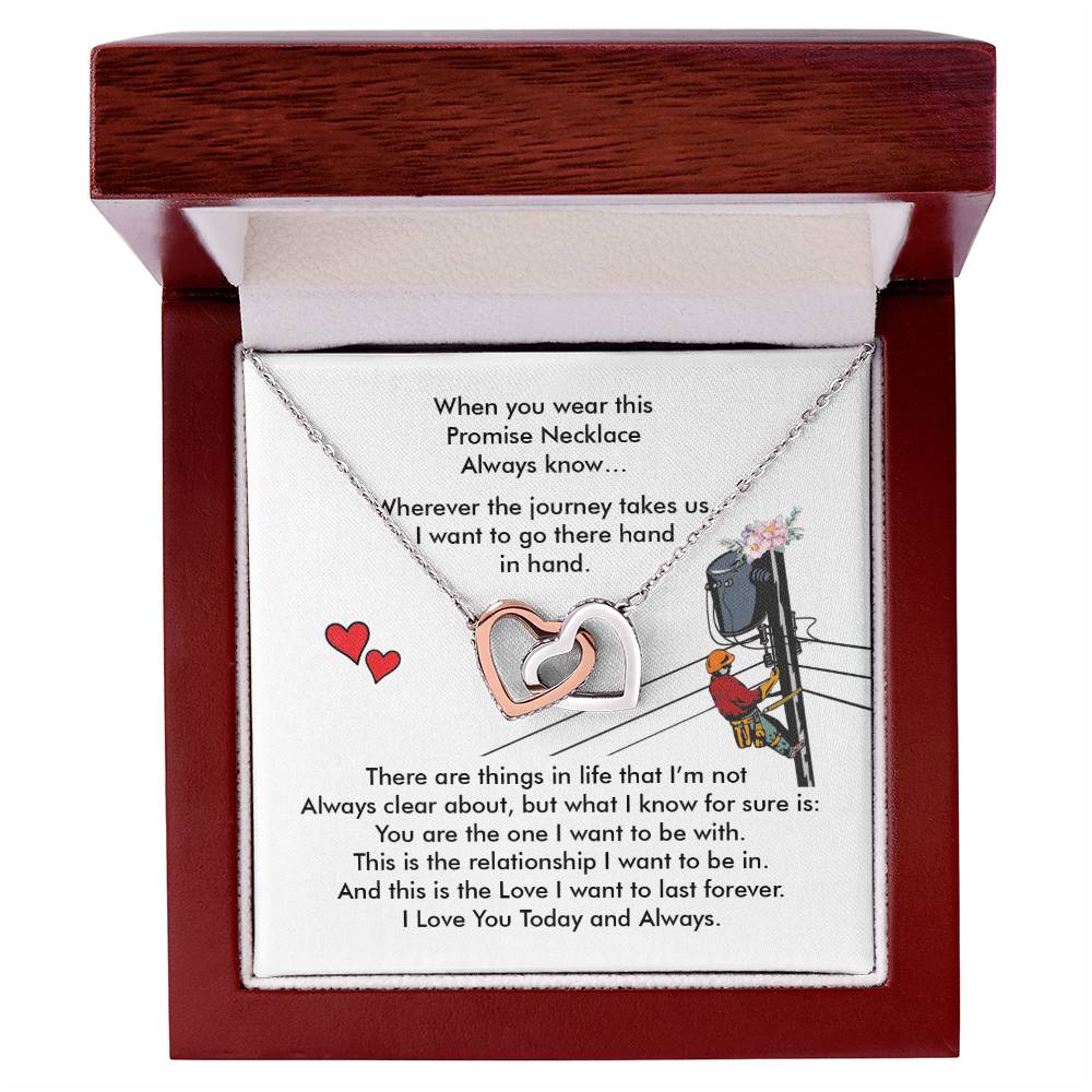 Lineman'S Girl - Interlocking Heart Necklace Interlocking Hearts Necklace