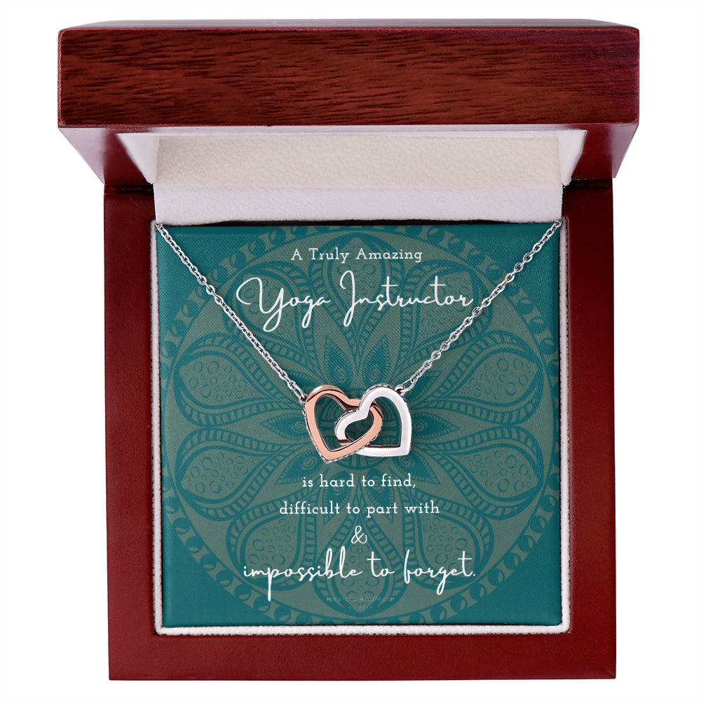 Gift For Yoga Instructor Yoga Instructor Appreciation Gift A Truly Amazing Yoga Instructor Gift Interlocking Hearts Necklace