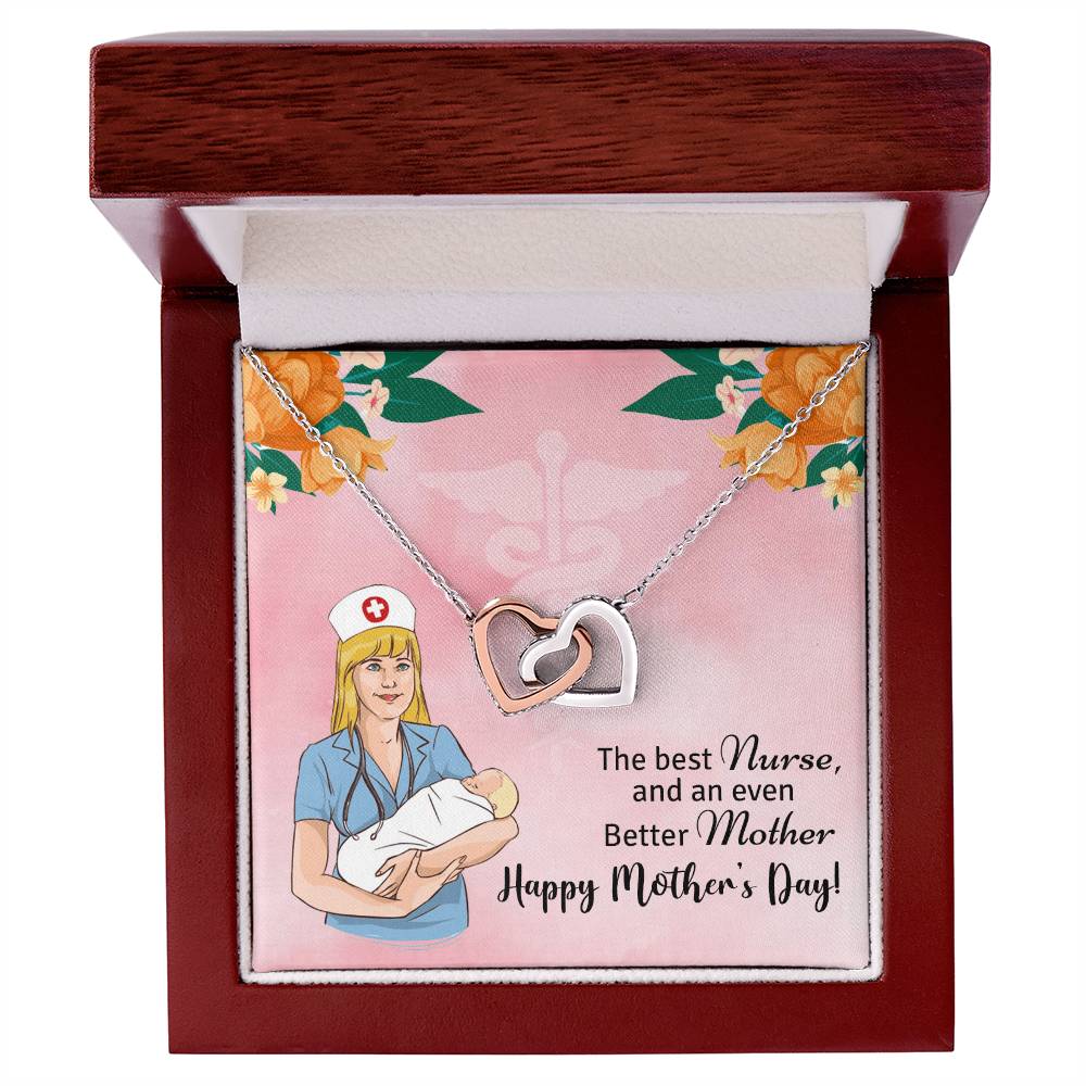 The Best Nurse And An Even Better Mother - Happy Mother'S Day - Necklace Interlocking Hearts Necklace