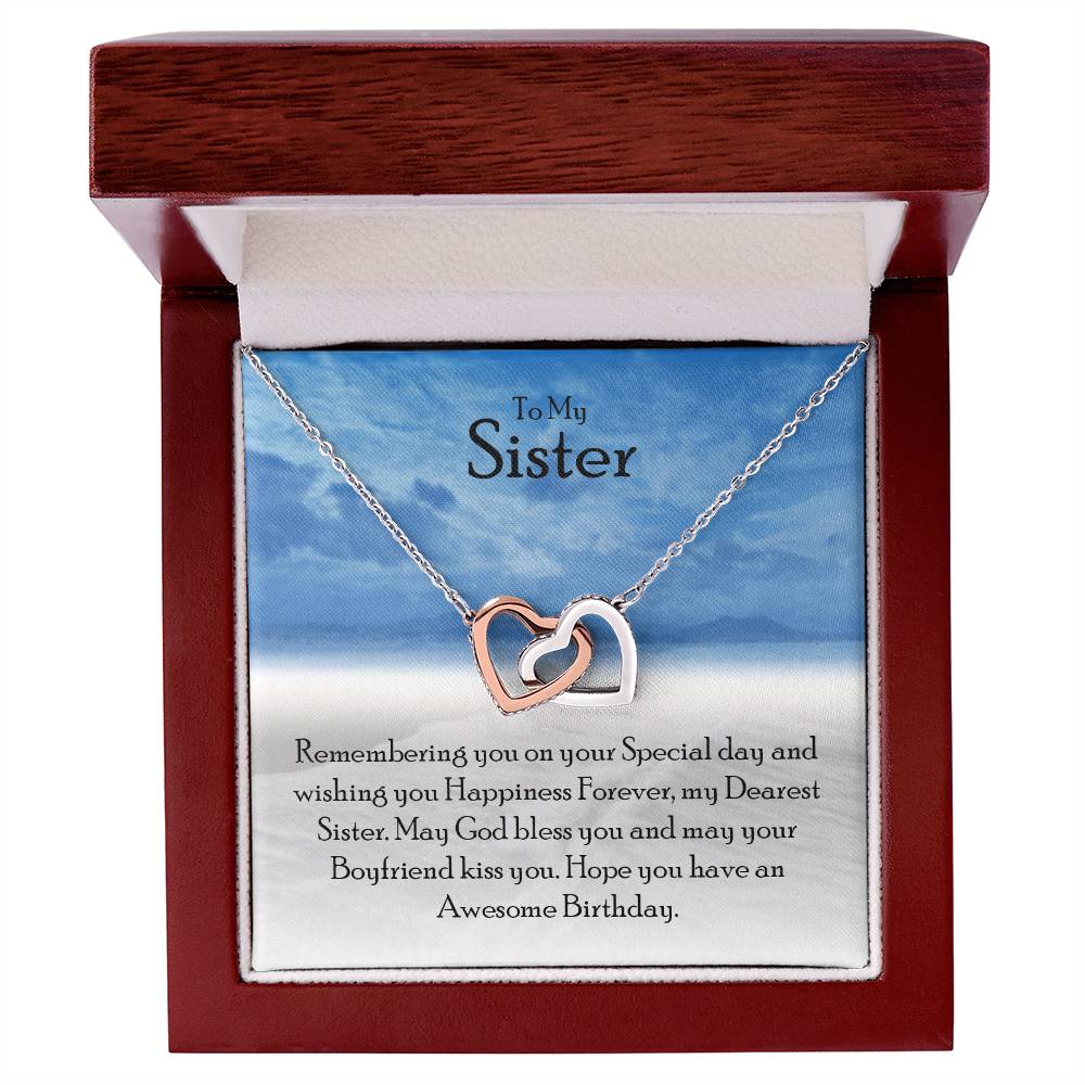 Sister Gifts From Sister Sterling Silver Cz Necklace For Sisters Best Friend Birthday Jewelry Friendship Gift Ideas Interlocking Hearts Necklace