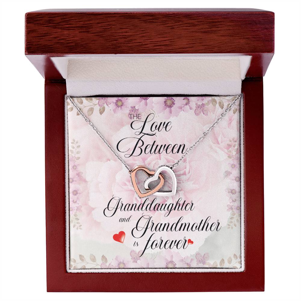 Love Granddaughter Forever. Interlocking Hearts Necklace