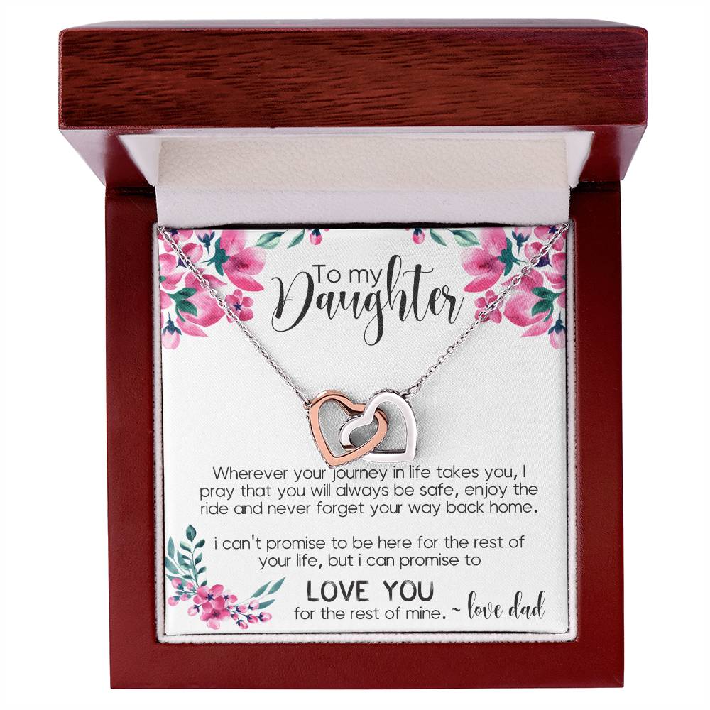 To My Daughter Interlocking Hearts Necklace