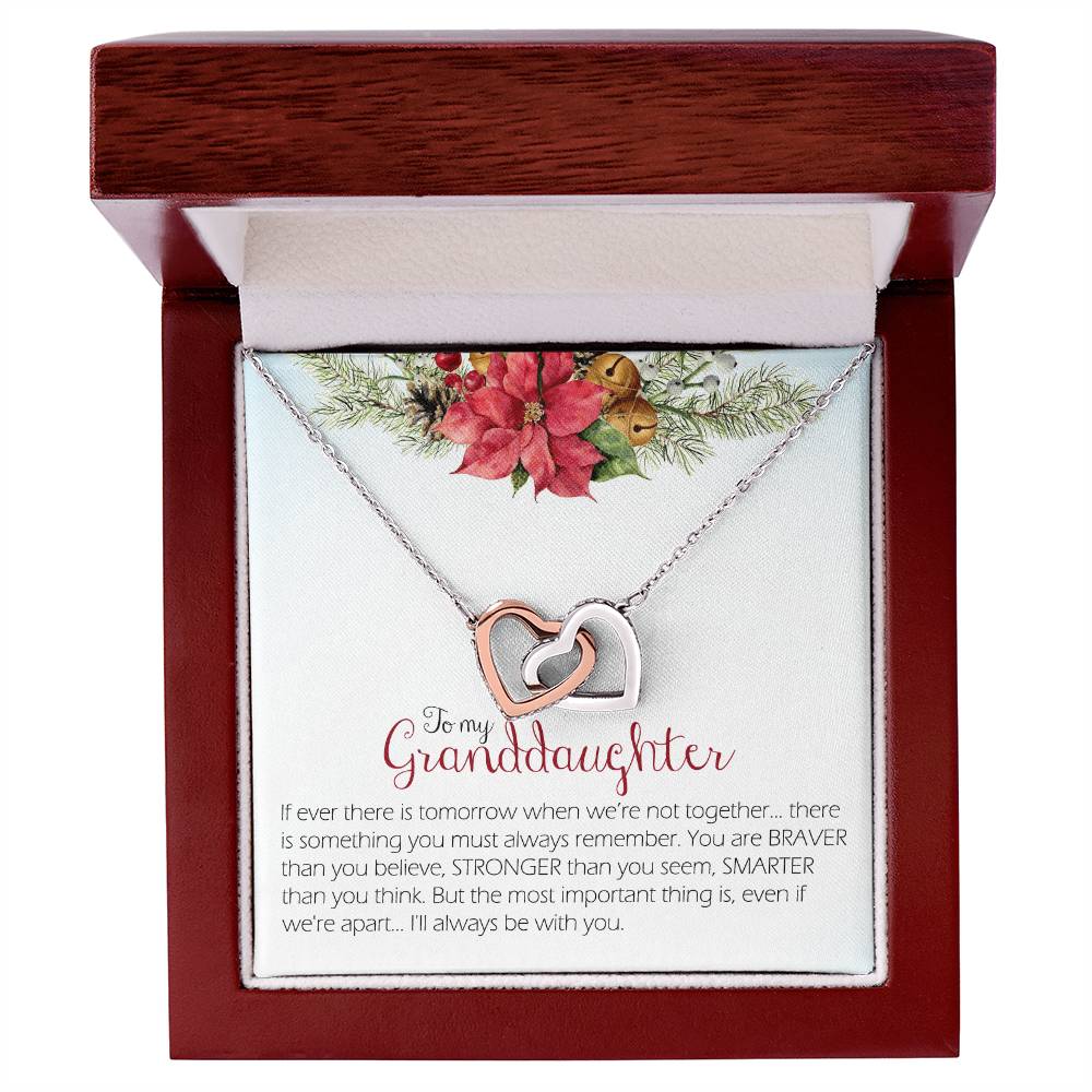 To My Granddaughter Interlocking Hearts Necklace