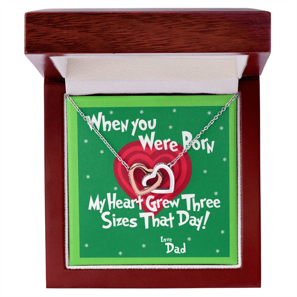 My Heart Grew Three Sizes Interlocking Hearts Necklace