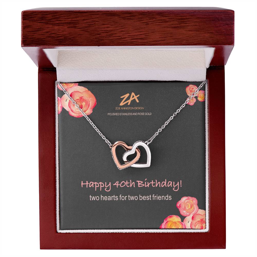 Happy 40Th Interlocking Hearts Necklace