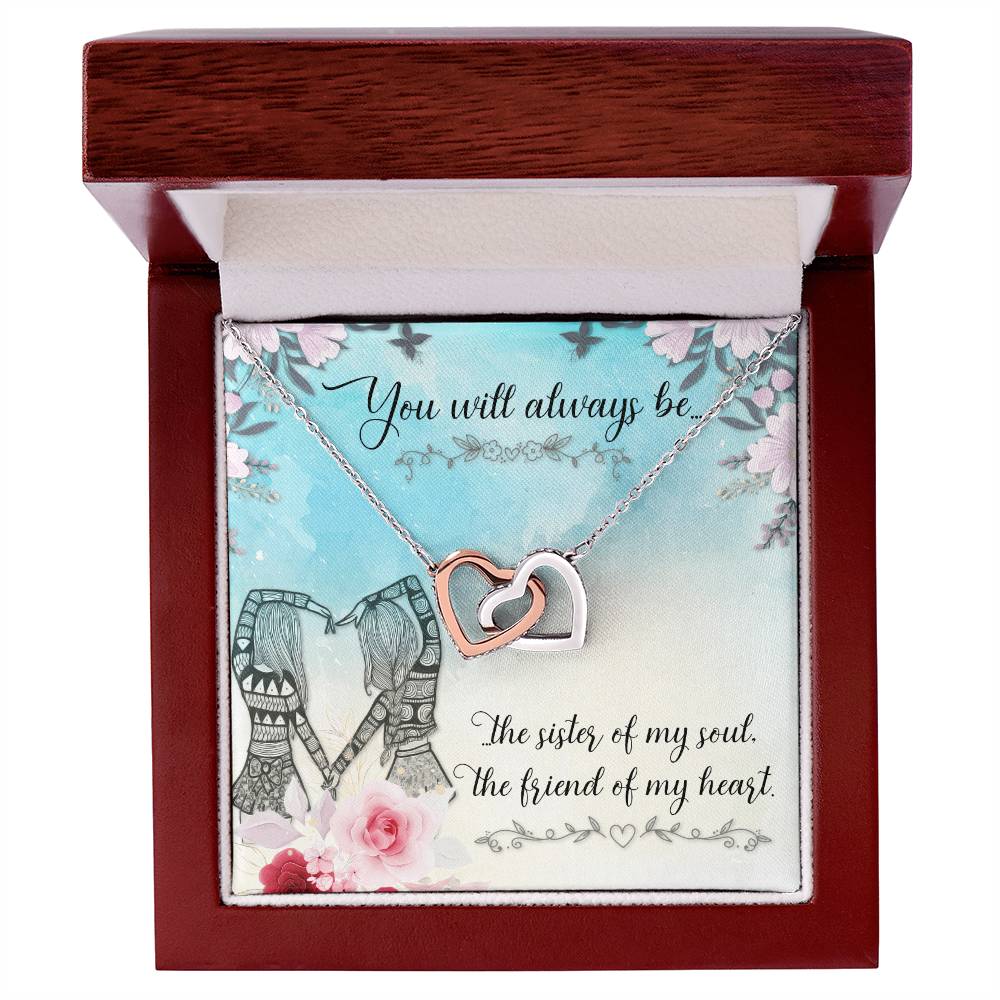 Gift For Sister - The Sister Of My Soul Necklace Interlocking Hearts Necklace