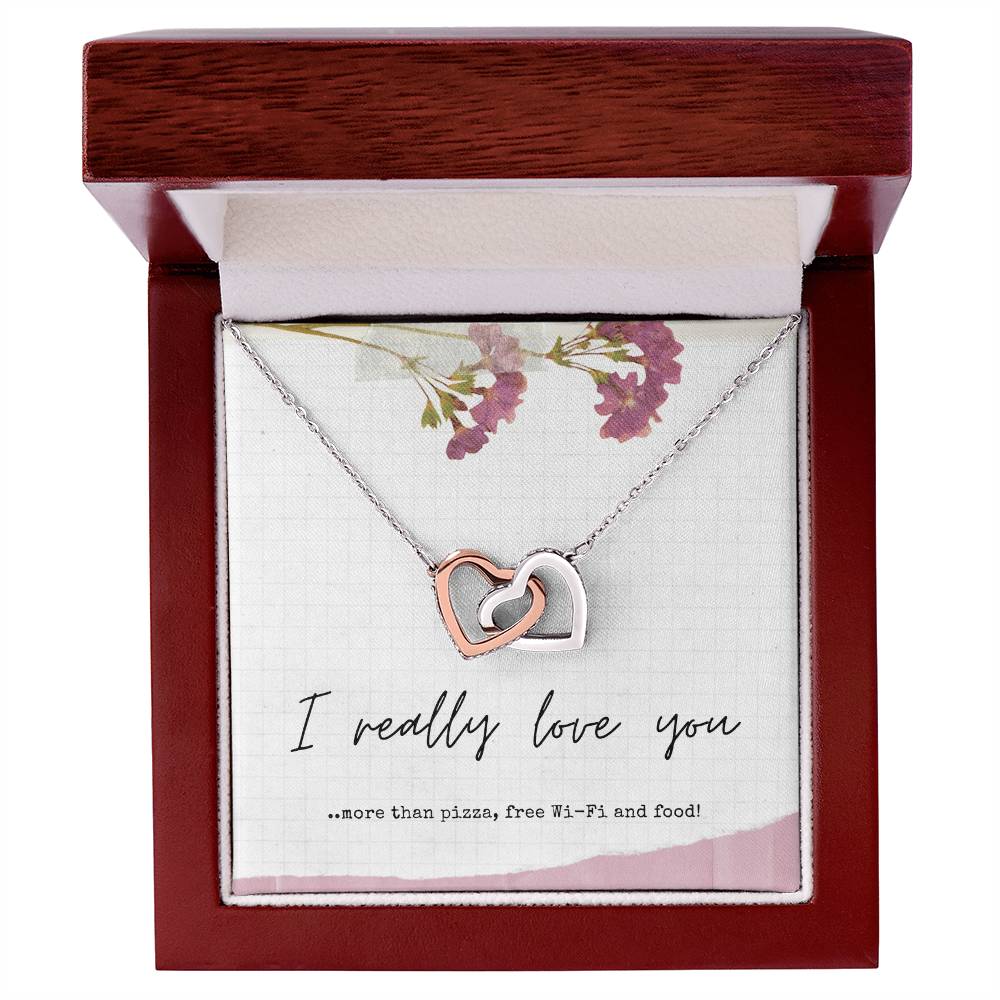 Gift For Girlfriend - Gift For Wife - Gift For Partner - Interlocking Hearts Necklace