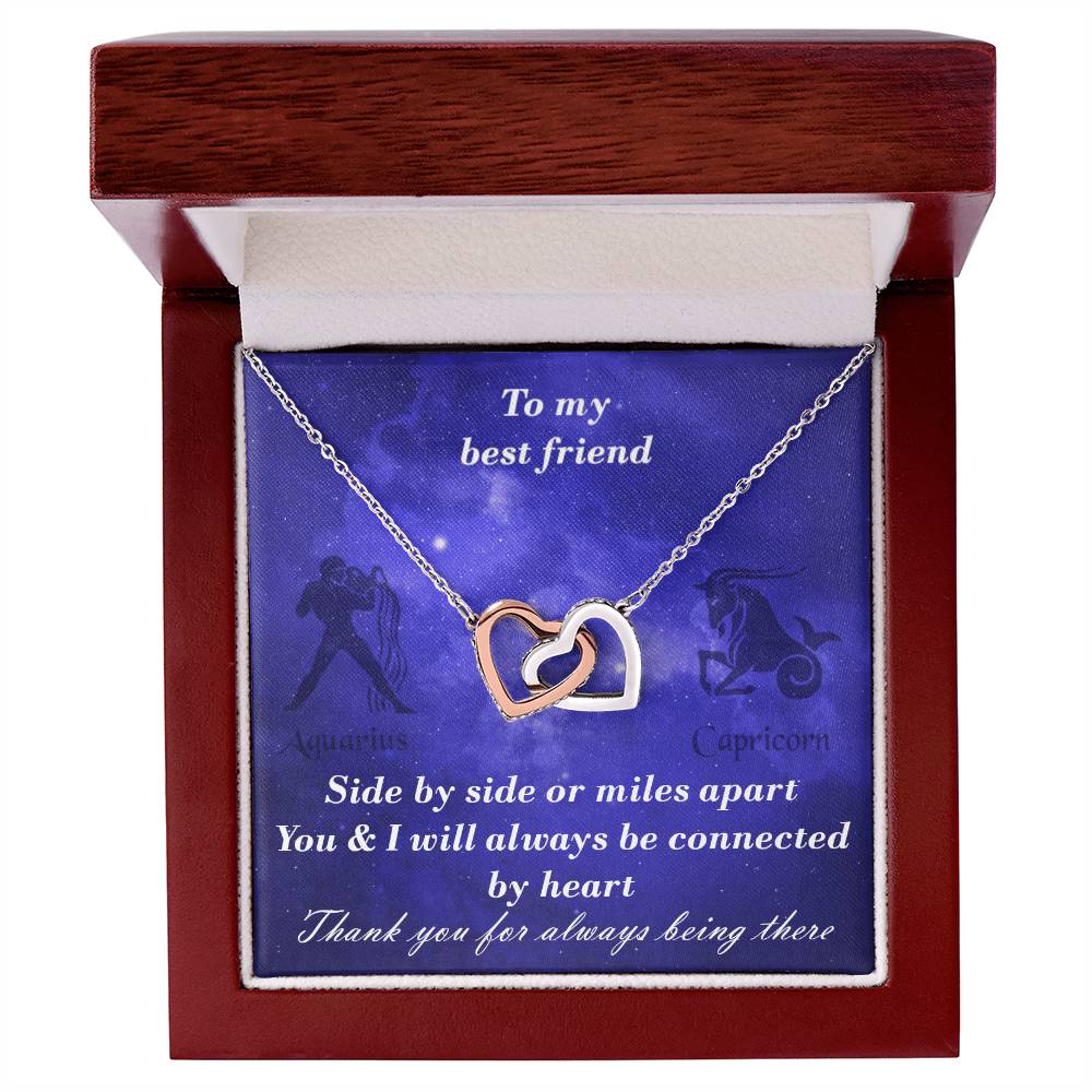 Aquarius To Capricorn Best Friend Interlocked Hearts Necklace Interlocking Hearts Necklace