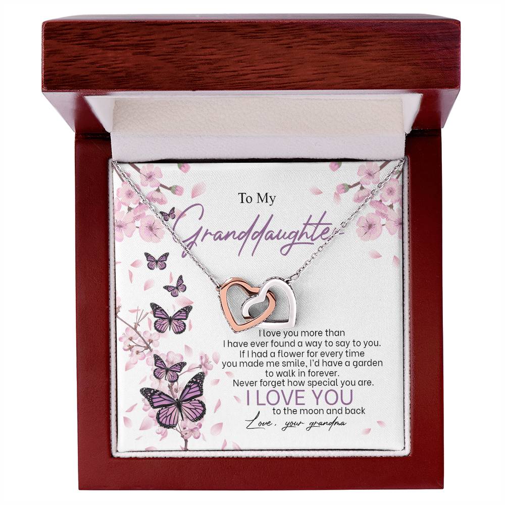 I Love You The Most - Best Gift For Granddaughter Interlocking Hearts Necklace