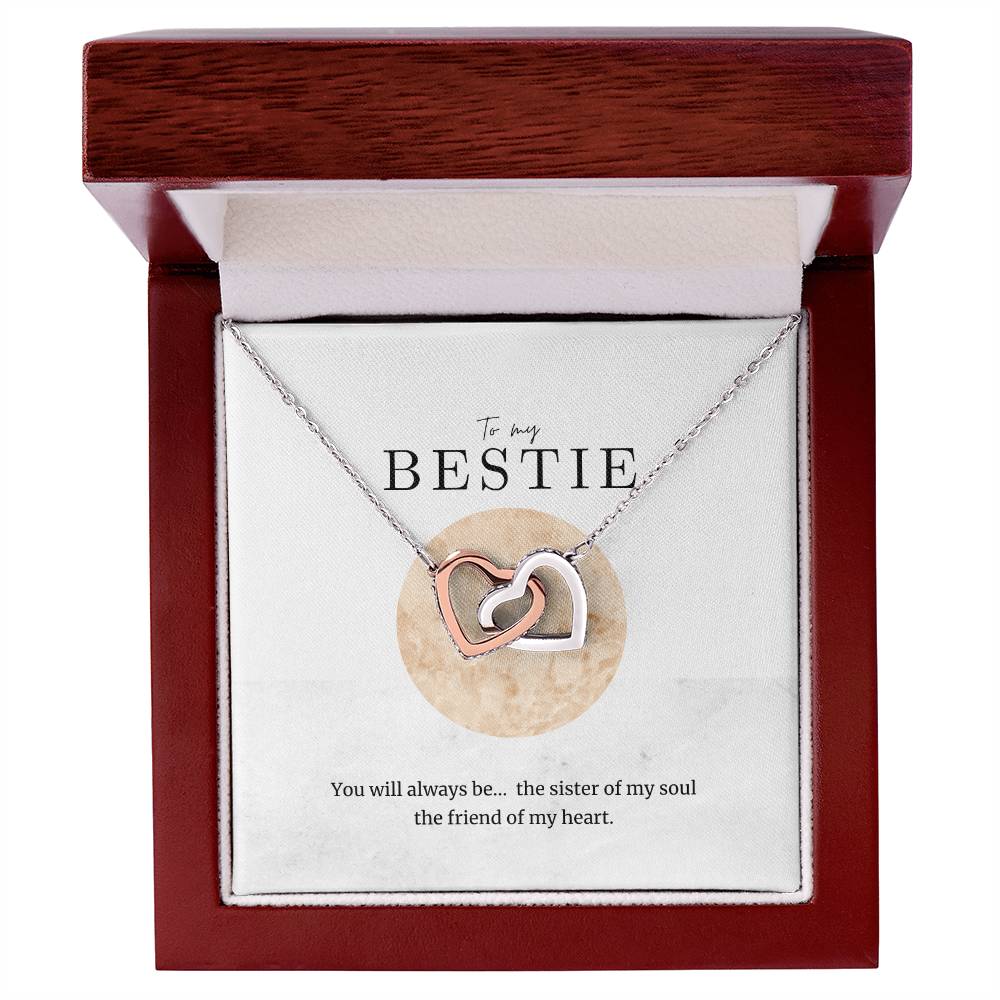 To My Bestie Interlocked Heart Necklace Interlocking Hearts Necklace