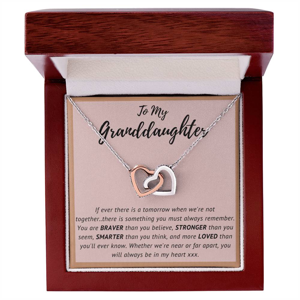 To My Granddaughter - Interlocking Hearts Necklace