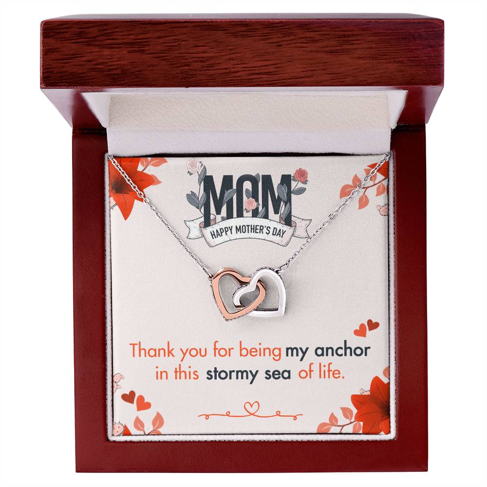 Thank You For Being My Anchor V2 Interlocking Hearts Necklace