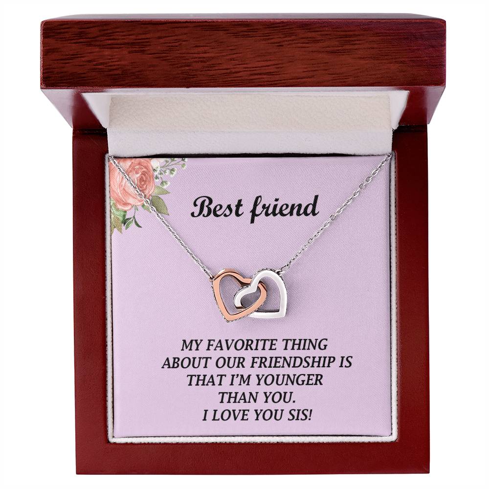 To My Best Friend - Interlocking Hearts - So28 Interlocking Hearts Necklace