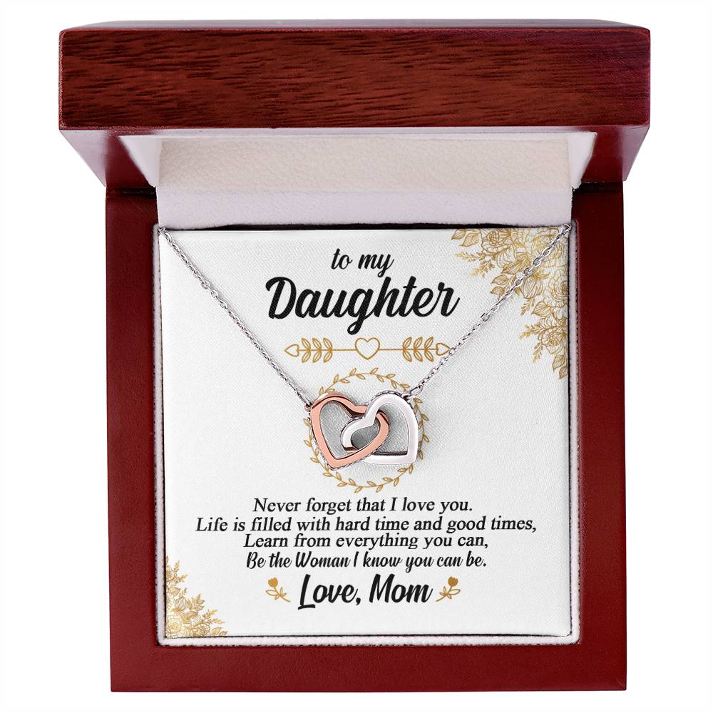 To My Daughter - Interlocking Heart Necklace So5 Interlocking Hearts Necklace