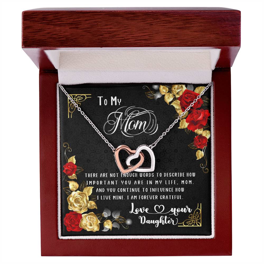 To My Mom - Interlocked Hearts Necklace Set Interlocking Hearts Necklace