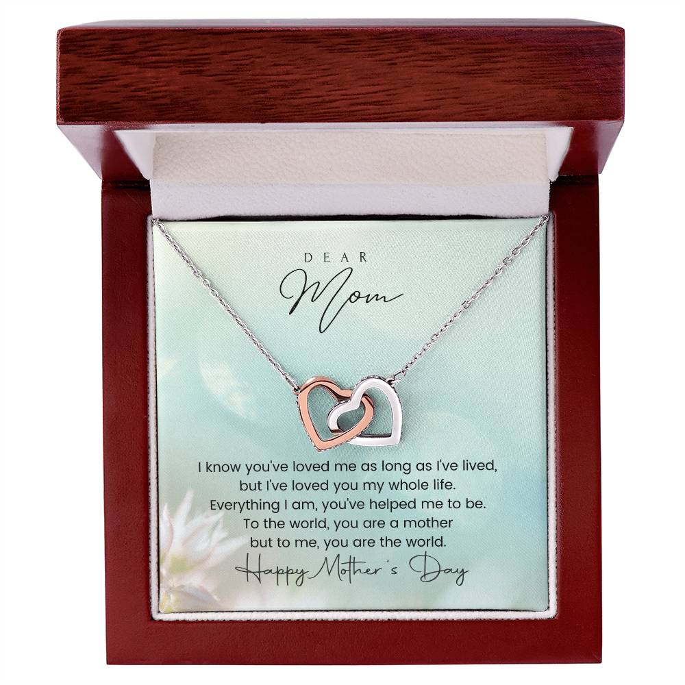 You Are The World Mother'S Day Double Hearts Interlocking Hearts Necklace