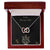 Never Give Up - Black Background Interlocking Hearts Necklace