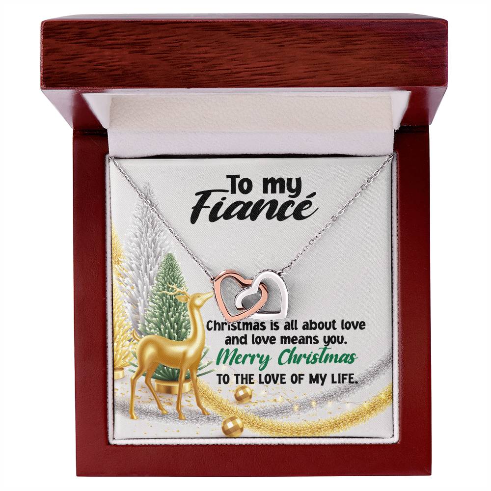 To My Fiancé Necklace Jewelry For My Fiancé Sentimental Gifts Necklace For Fiancé Christmas Gifts Necklace Gift Box Message Card Necklace Interlocking Hearts Necklace