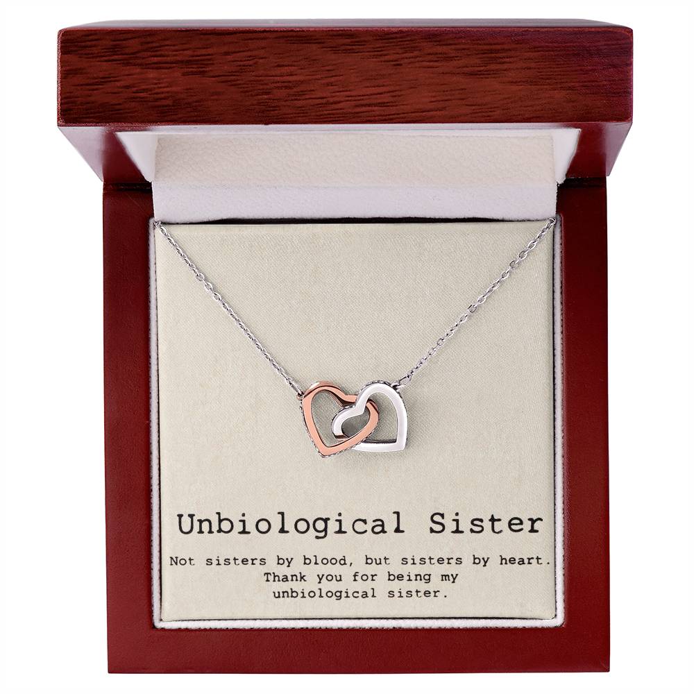 Unbiological Sister Necklace Soul Sister Big Little Sorority Sister In Law Necklace Step Sister Gift Tribe Necklace Best Friend Gift Bff Gift Interlocking Hearts Necklace
