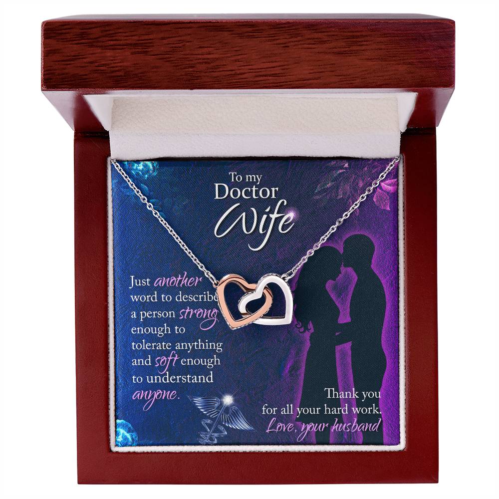 Silver Stethoscope Necklace Gift For Doctor Wife Doctor Wife Gift On Birthday Christmas Valentines Day Anniversary Doctor Gift For Her Interlocking Hearts Necklace