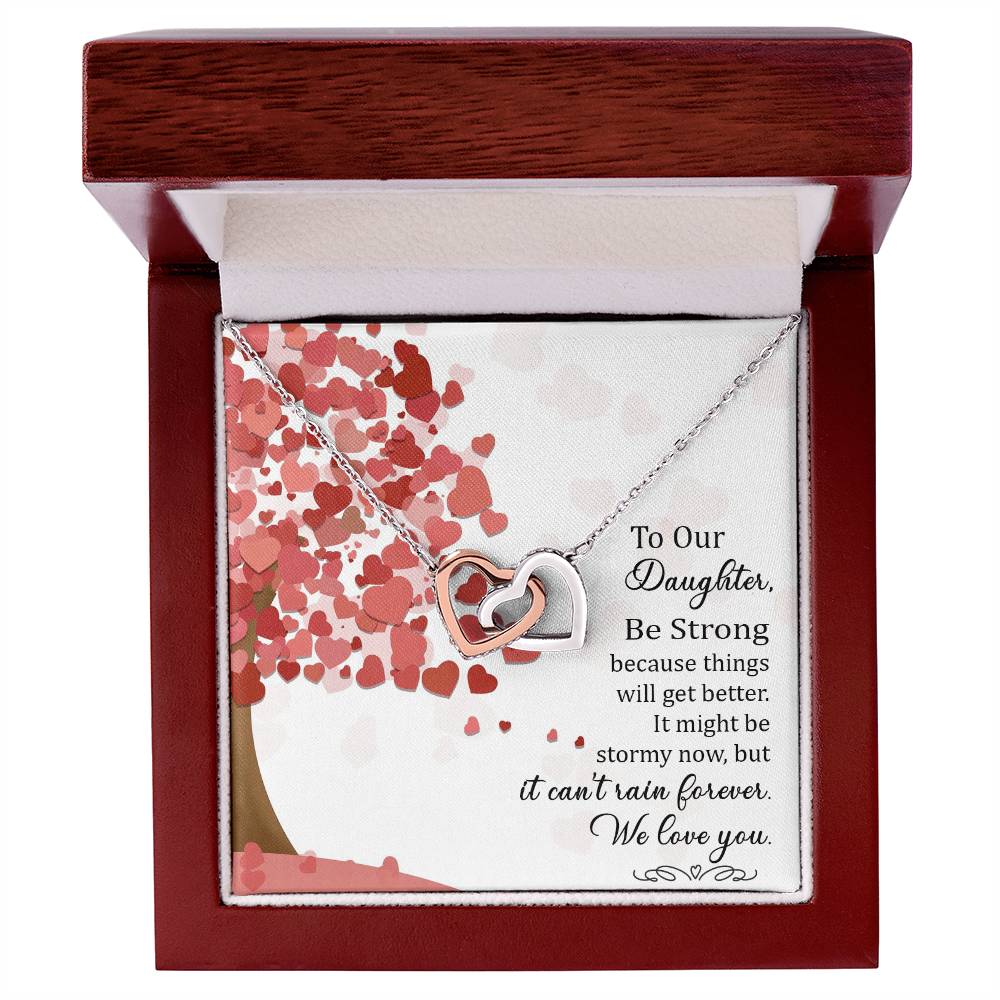 Necklace - To Our Daughter Interlocking Hearts Necklace