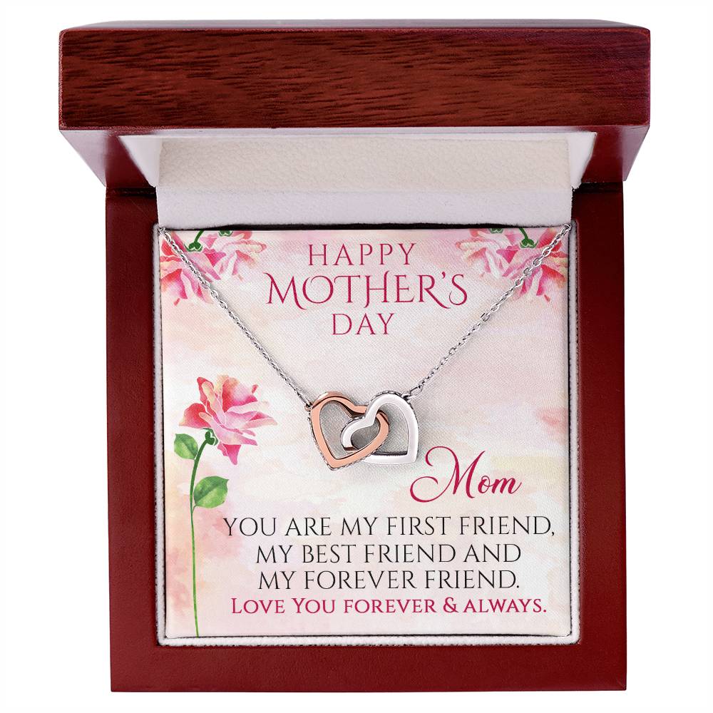 Happy Mother'S Day Gift Interlocking Hearts Necklace