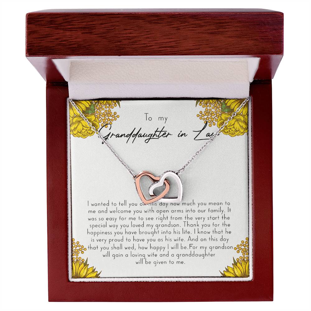 To My Granddaughter-In-Law Gift I Wanted To Tell You Interlocking Hearts Necklace