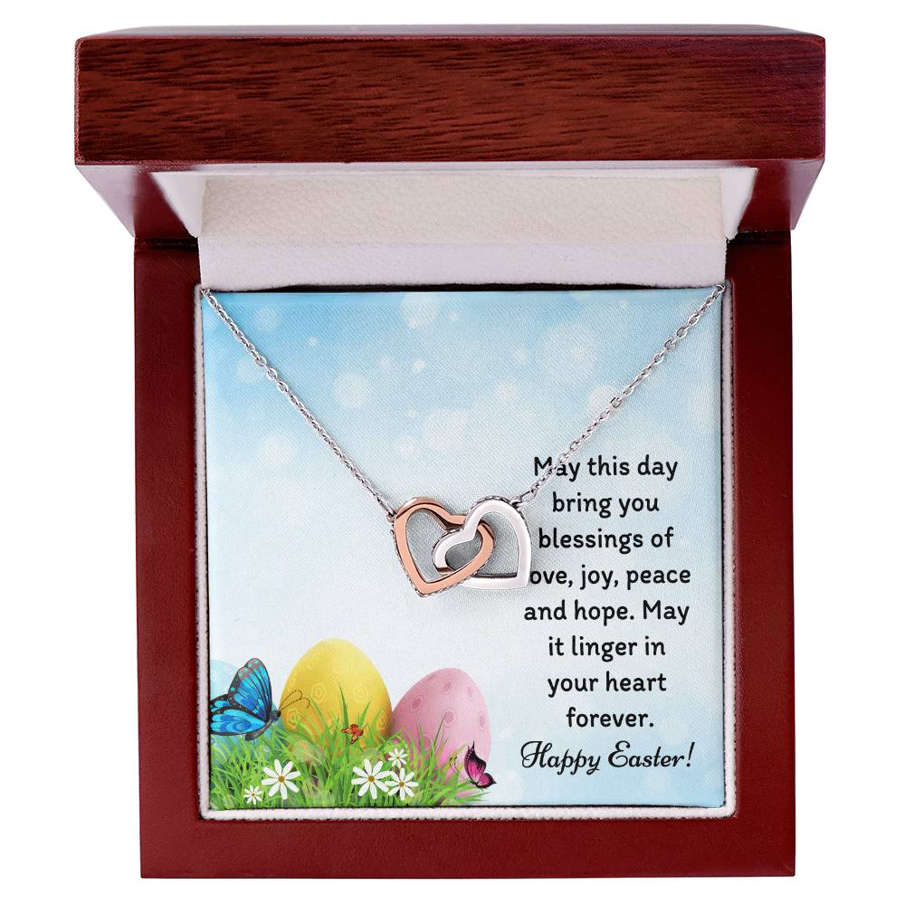 Happy Easter Gifts Interlocking Hearts Necklace