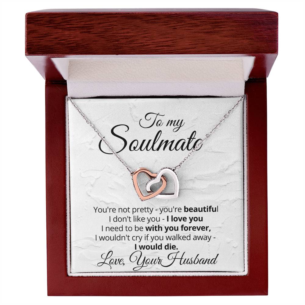Linked Hearts Necklace Gift For Soulmate Interlocking Hearts Necklace