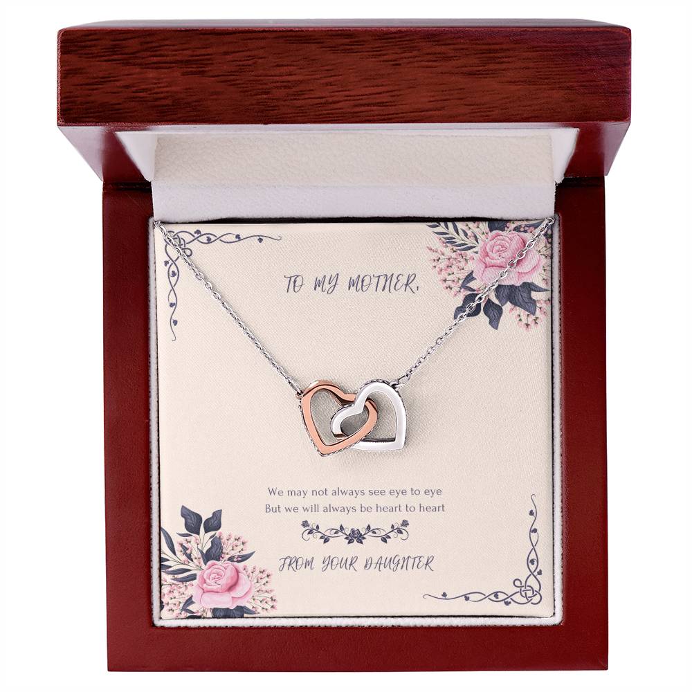 Heart To Heart Never-Ending Love Necklace From Daughter Interlocking Hearts Necklace