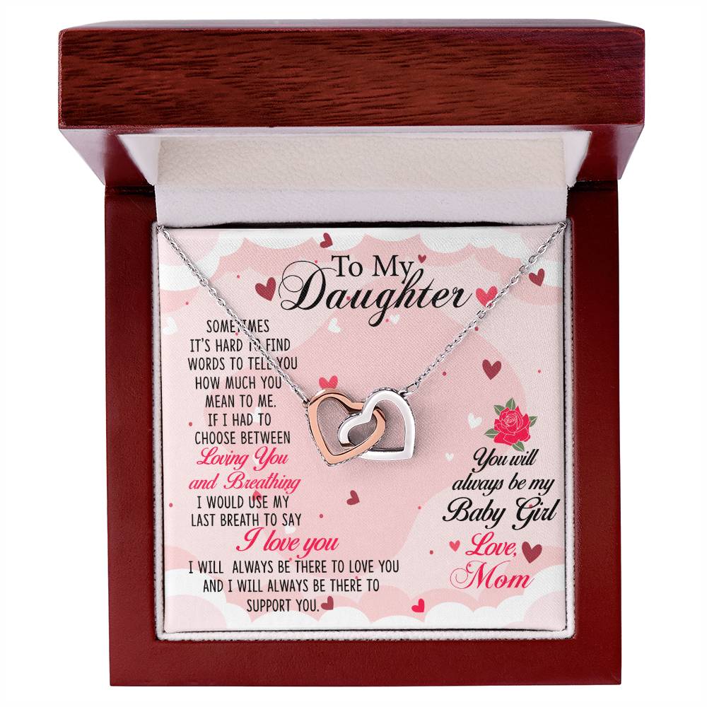 Gift For Daughter From Mom Interlocking Hearts Necklace
