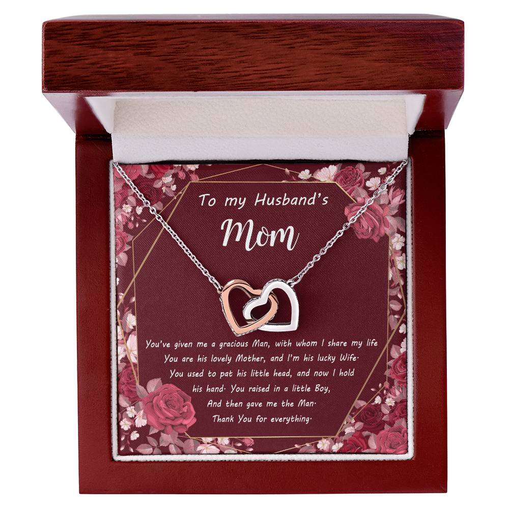 To My Husband'S Mom Interlocking Hearts Necklace