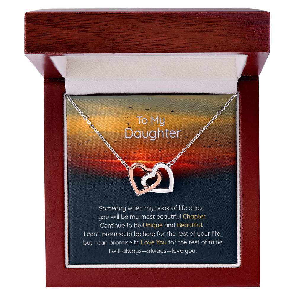 Daughter I Will Always Always Love You - Hearts Necklace Interlocking Hearts Necklace