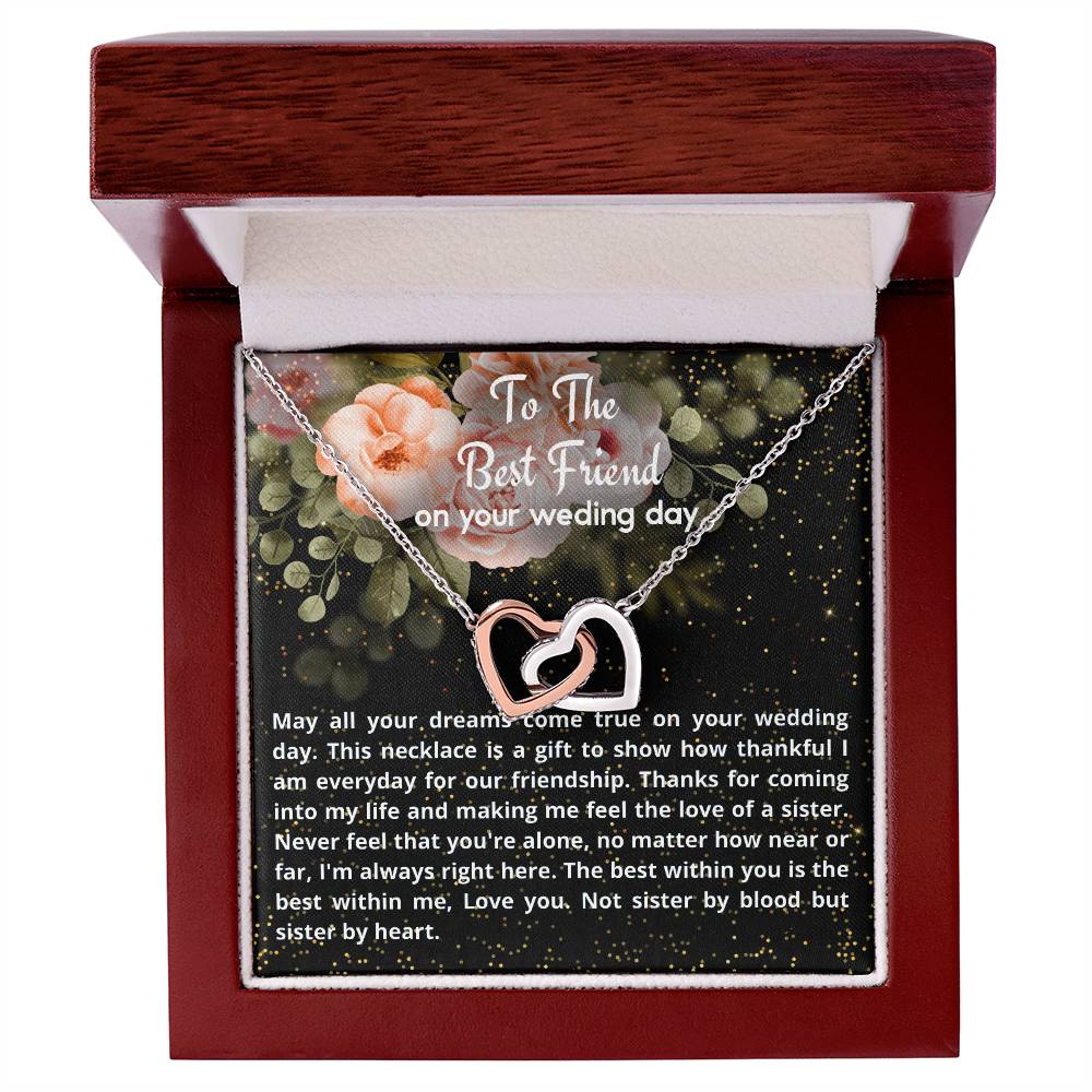 Wedding Gift - To My Best Friend Interlocking Hearts Necklace